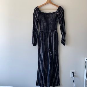 Hollister Striped Off the Shoulder Jumpsuit